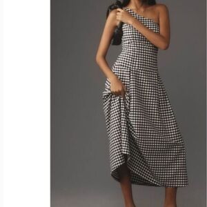 Black and White Gingham Midi Dress